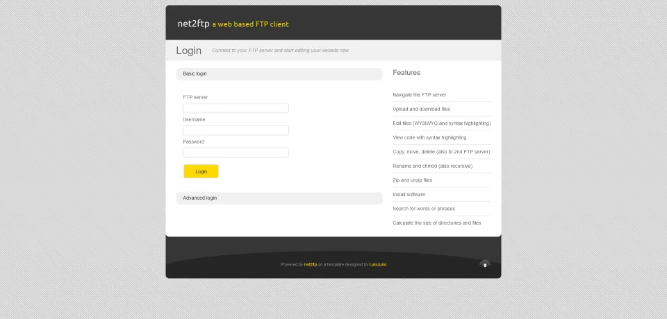 Pripojenie k FTP cez Webftp