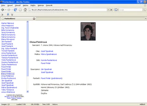 HTML verzia rodokmeňa