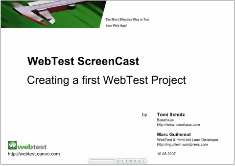 Creating a first WebTest Project