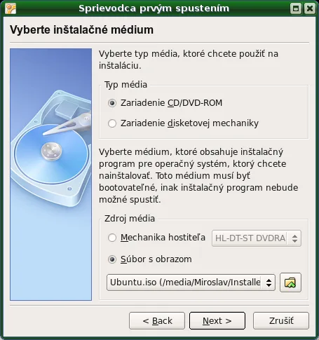 Vyber instalacneho media
