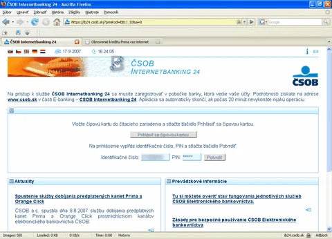 Internetbanking ČSOB