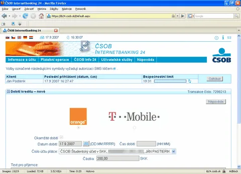 Dobitie kreditu cez ČSOB