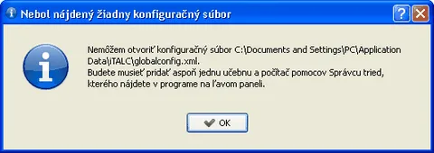 Prv&eacute; spustenie hlavnej aplik&aacute;cie