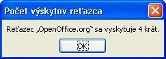 Počet výskytov reťazca