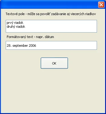 príklad vstupov textu