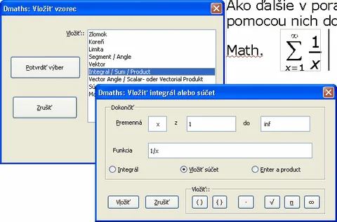 Postupné vloženie vzorca