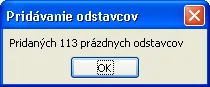 Výpis počtu vložených odstavcov