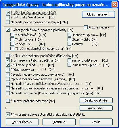 Typografické úpravy