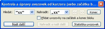 Kontrola úvodzoviek
