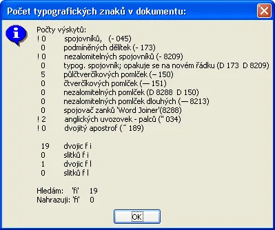 Štatistika typografických znakov