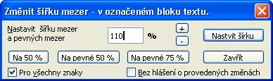 Nastavenie šírky