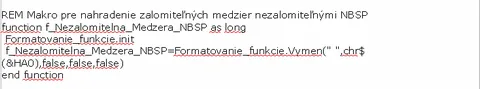 Text s obyčajnými medzerami