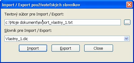 Nastavenie slovn&iacute;ka a textov&eacute;ho s&uacute;boru