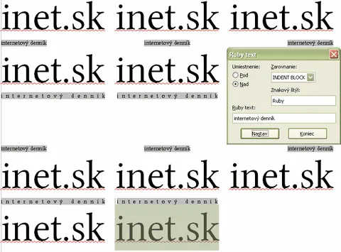 R&ocirc;zny "ruby" text