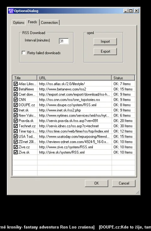 rssnewsticker options