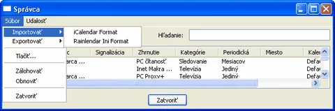 Export a import údajov