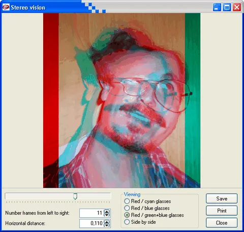 Trojrozmerný obrázok z vybraného snímku