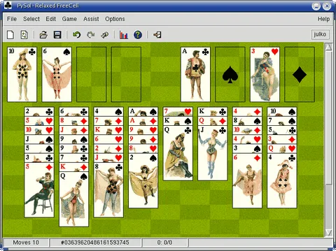 Relaxed FreeCell v Linuxe