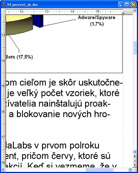 Delenie textu pri zmene veľkosti strany