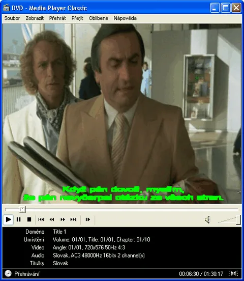 Film s nenastavenou farbou titulkov