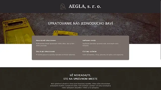 Webstránka Aegla.sk