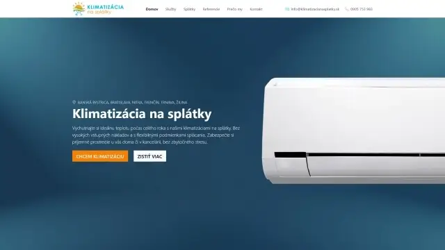 Webstránka KlimatizaciaNasplatky.sk