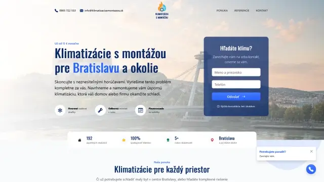 Webstránka KlimatizaciaSMontazou.sk