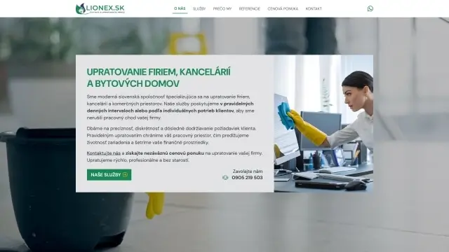 Webstránka Lionex.sk