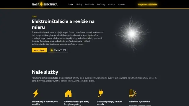 Webstránka NasaElektrika.sk